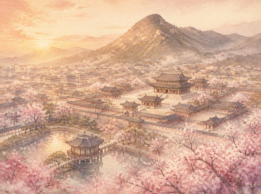 북악산을 등진 경복궁